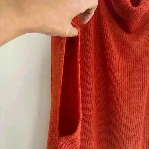 Womens Oversized Orange Turtleneck Sleeveless Sweater. Sz: S. - Picture 6 of 9